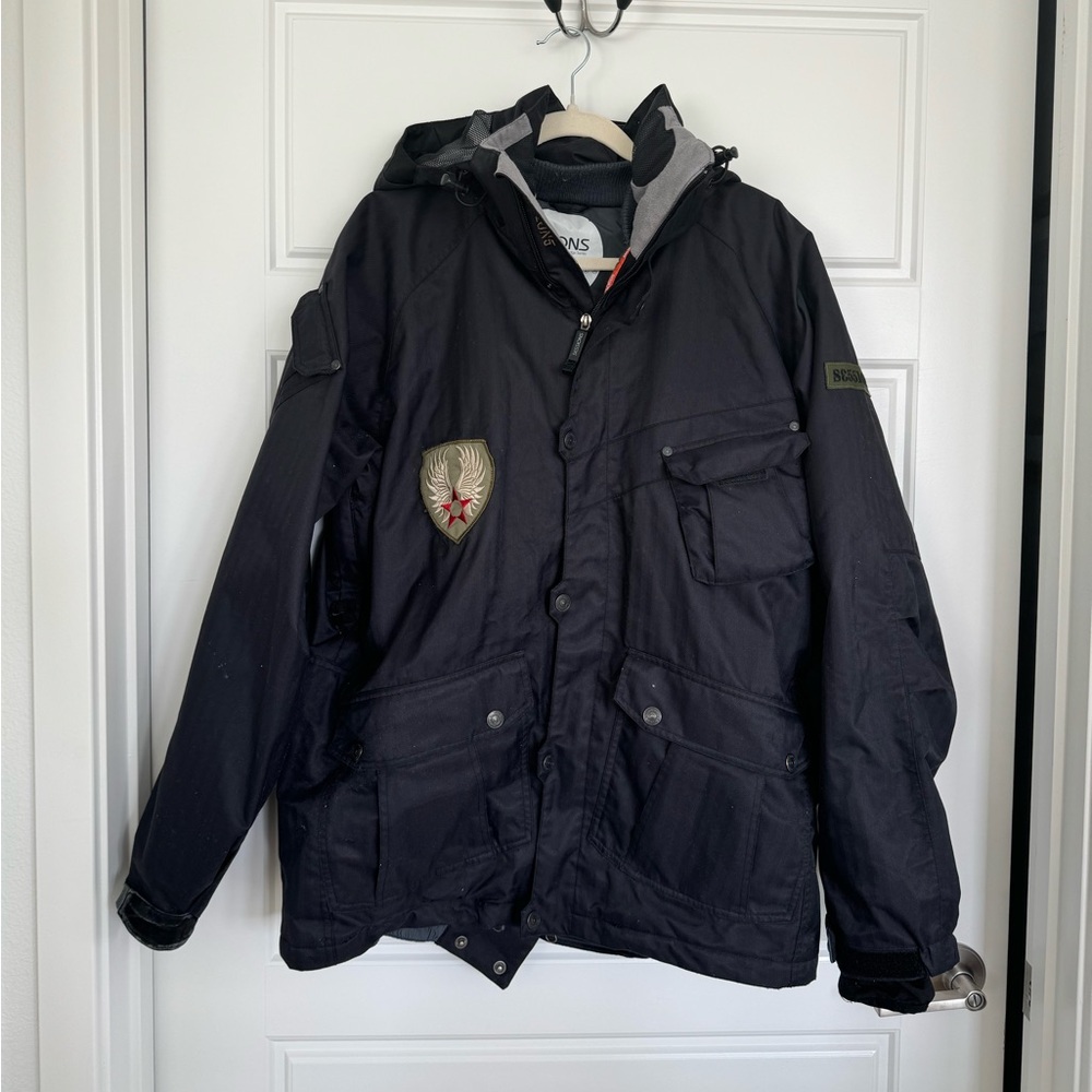 SESSIONS Black Military Field Jacket Heavy-Duty Tactical Size Medium